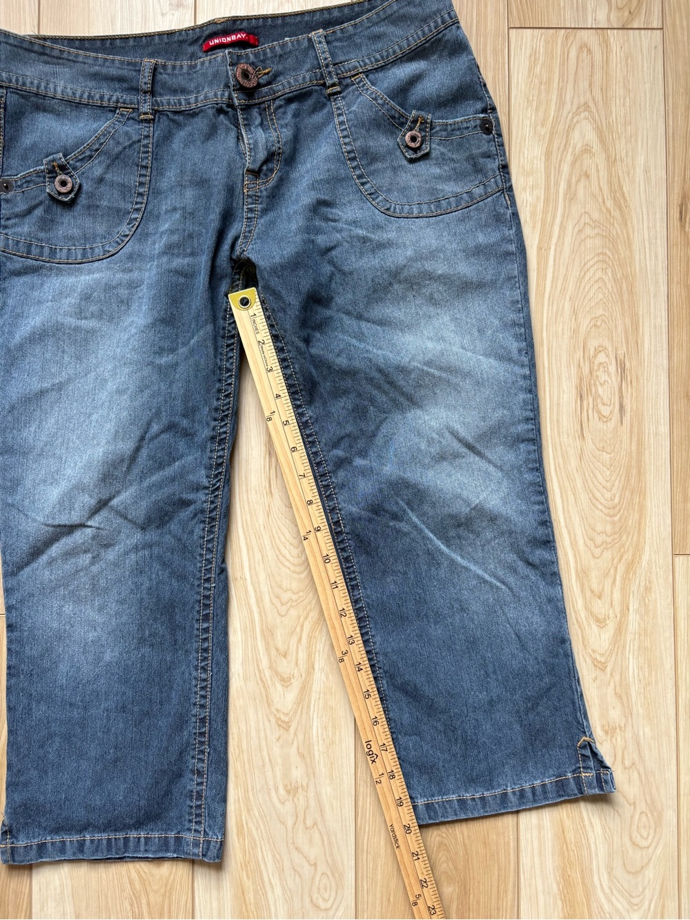 UNIONBAY Vintage Y2K denim capris jorts low rise size 13 - Picture 5 of 6